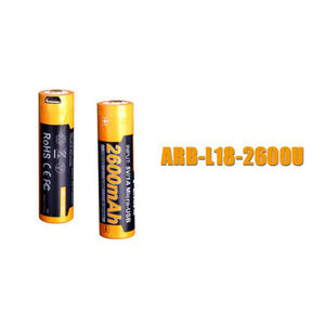 Fenix 18650 Rechargeable Battery ARB-L18-2600U – 2600mA with USB Port