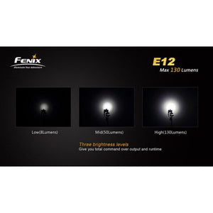 Fenix E12 – 130 Lumens LED Torch – Black