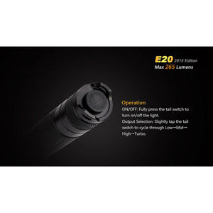 Fenix E20 – 265 Lumens LED Torch