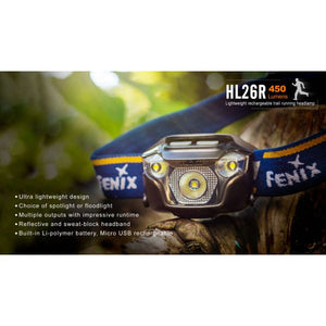 Fenix HL26R – 450 Lumens Rechargeable LED Headlamp – Blue