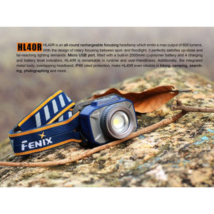 Fenix HL40R – 600 Lumens Rechargeable LED Headlamp – Blue