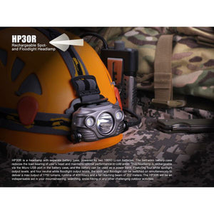 Fenix HP30R – 1750 Lumens Rechargeable LED Headlamp – Iron grey