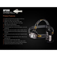 Fenix HP30R – 1750 Lumens Rechargeable LED Headlamp – Black