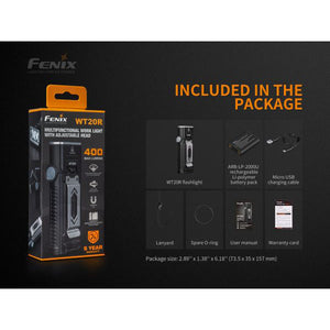 Fenix WT20R – 400 Lumens Rechargeable LED Adjustable Head