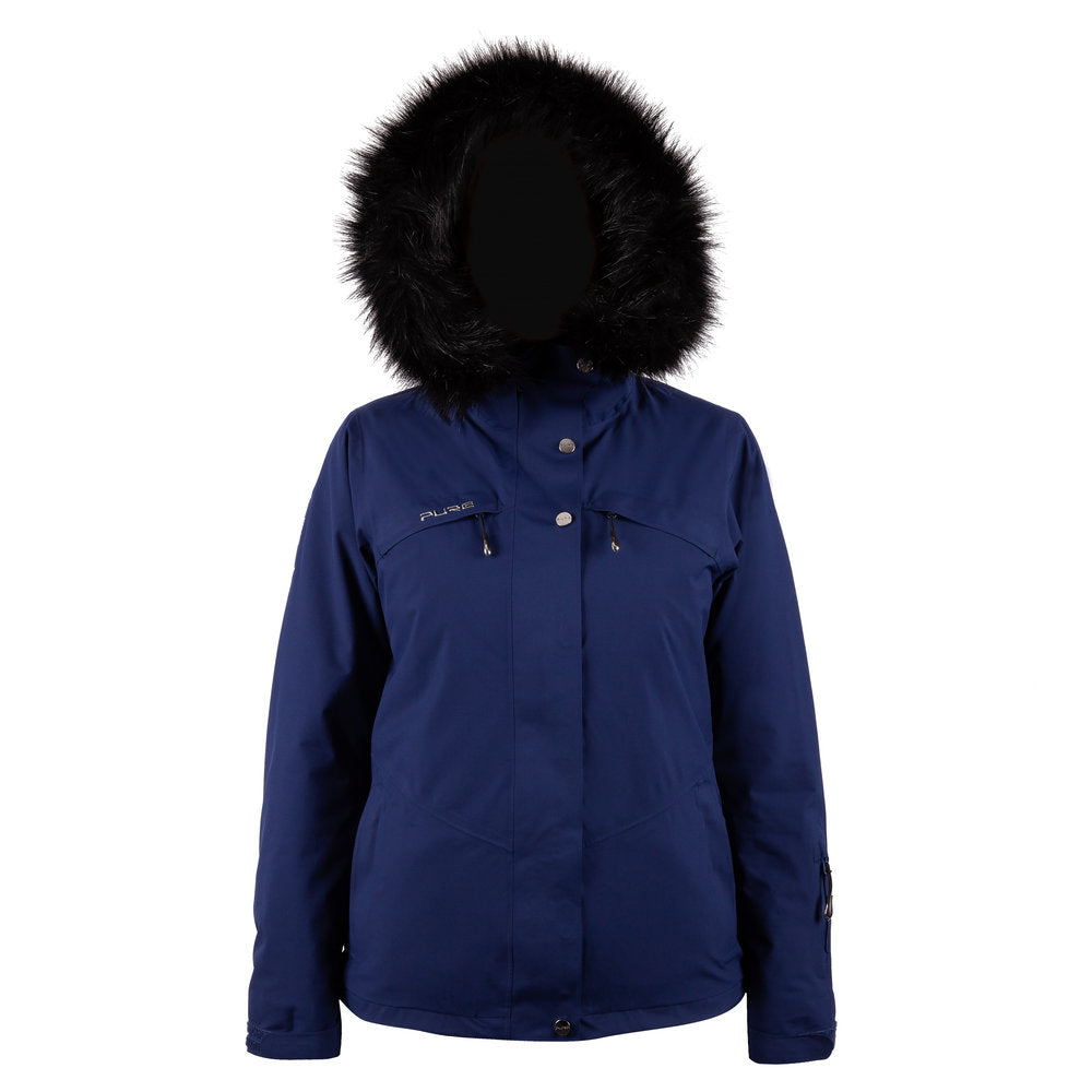 Pure Snow Meribel Insulated Faux-Fur Jacket - Navy