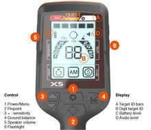 Quest x5 metal detector for coin and relic hunting and detecting