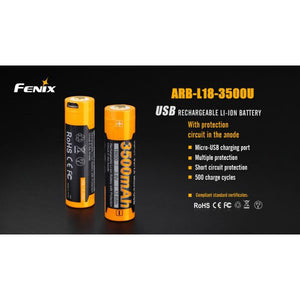 Fenix 18650 Rechargeable Battery ARB-L18-3500U – 3500mA with USB Port
